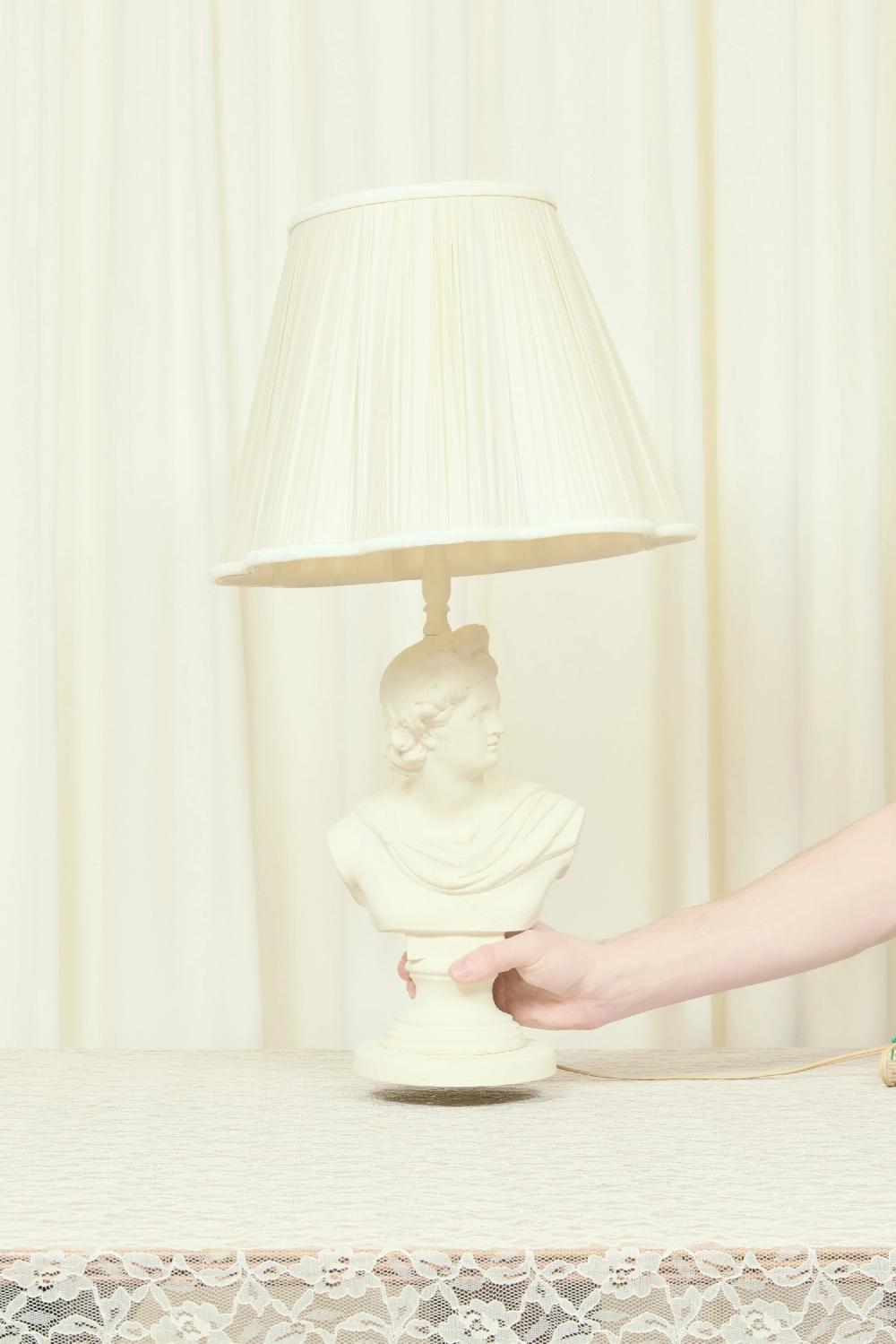 Tanner Fletcher Vintage Neoclassical Plaster Bust Lamp