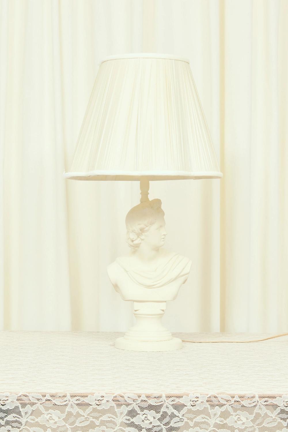 Tanner Fletcher Vintage Neoclassical Plaster Bust Lamp