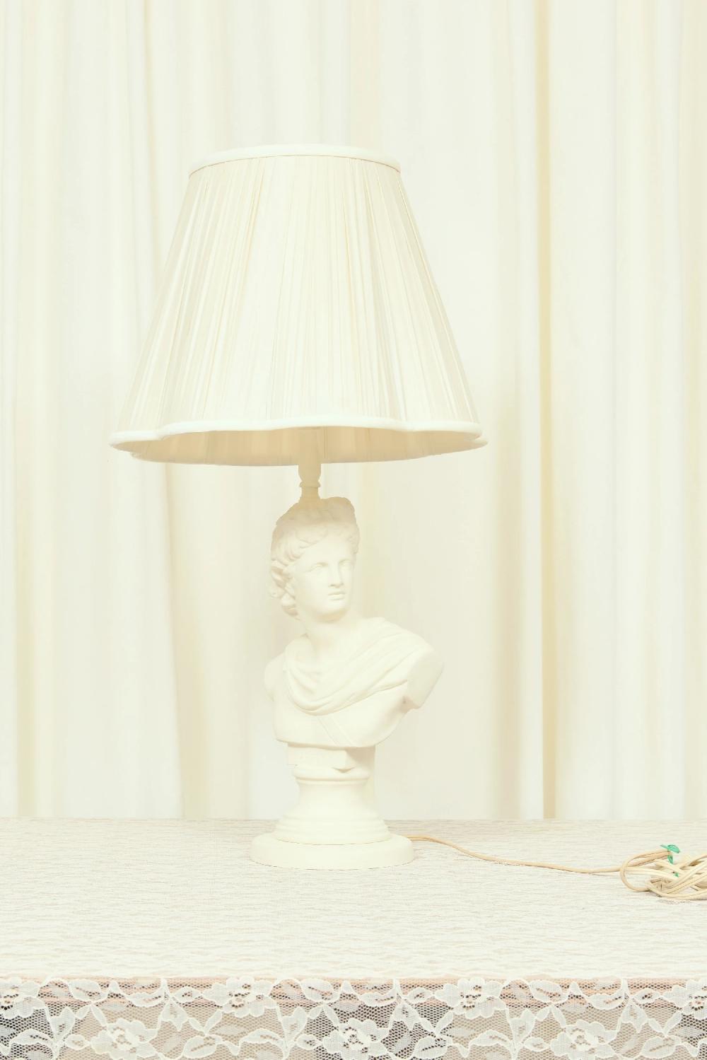 tanner fletcher Vintage Neoclassical Plaster Bust Lamp