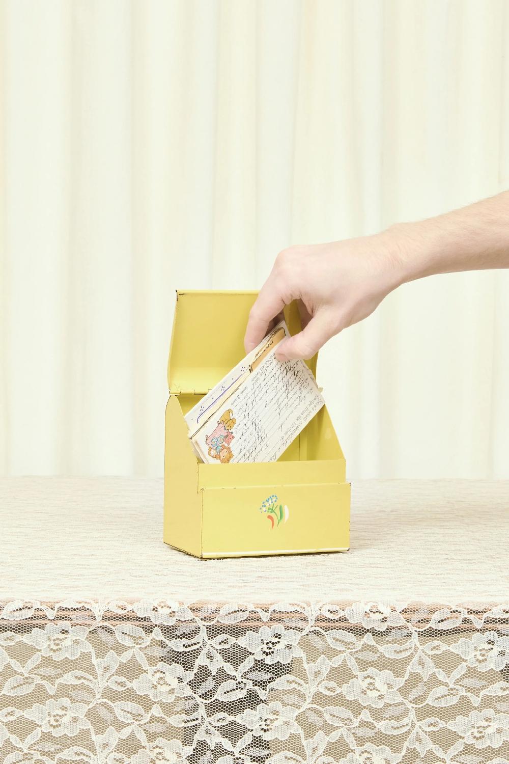 Tanner Fletcher Vintage Painted Wall Box/Recipe Card Holder