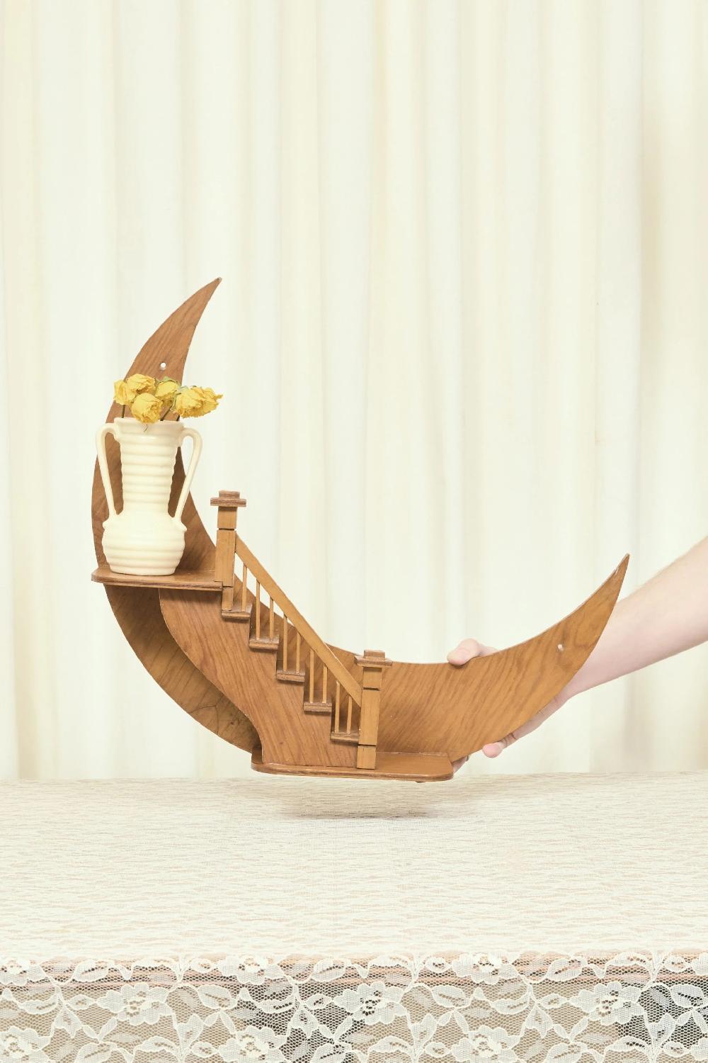 Tanner Fletcher Vintage Stairway To The Stars Moon Wall Shelf (1950's)