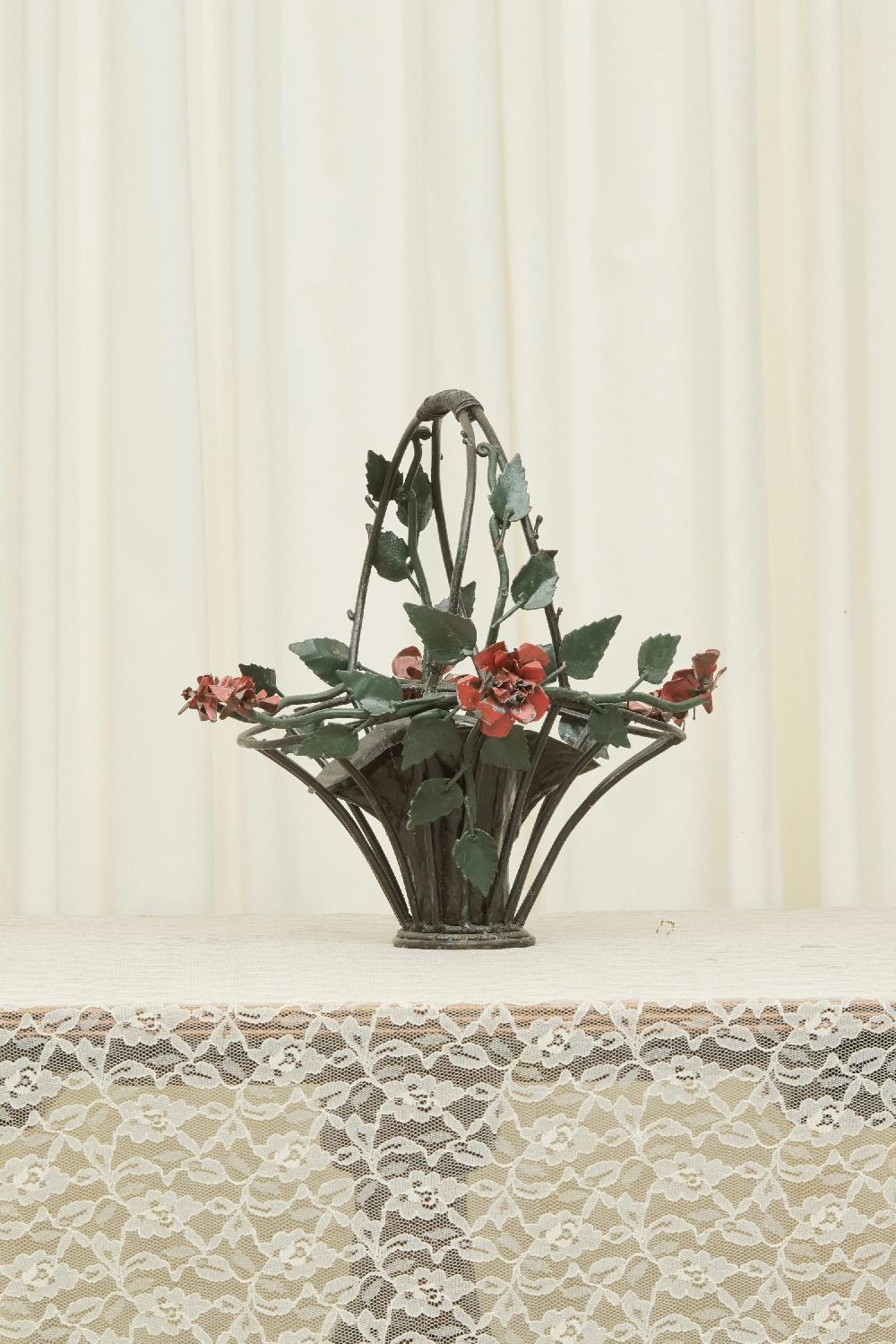 tanner fletcher Vintage Tole Flower Basket Plant Holder