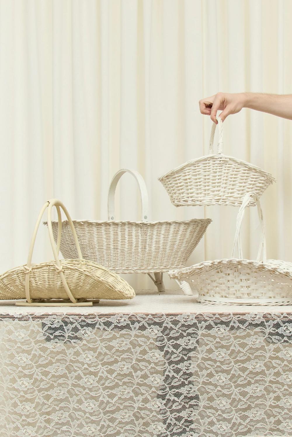 Tanner Fletcher Vintage Wicker Flower Collecting Basket