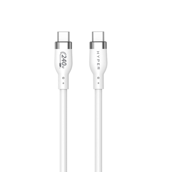 targus HyperJuice 240W Silicone USB-C to USB-C Cable (3ft/1m) - White