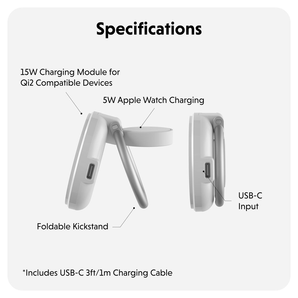 Targus HyperJuice Qi2 2-in-1 Magnetic Charging Stand