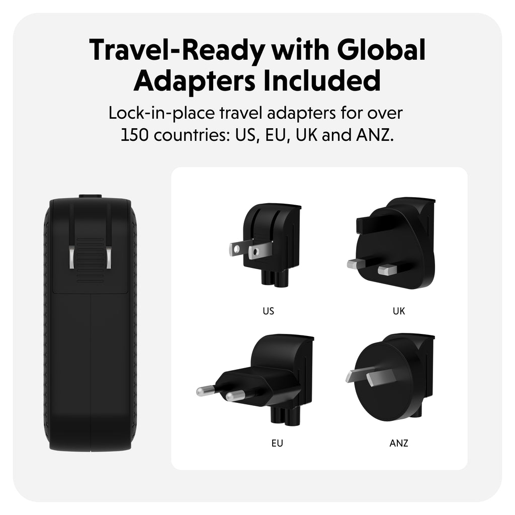 Targus HyperJuice® 100W USB-C GaN Safety Tested Travel Charger - Black