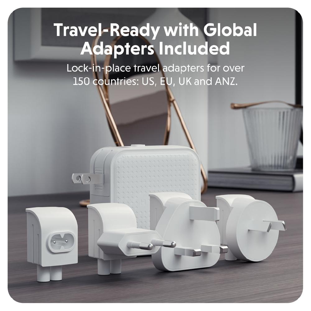 Targus HyperJuice® 70W USB-C GaN Safety Tested Travel Charger - White