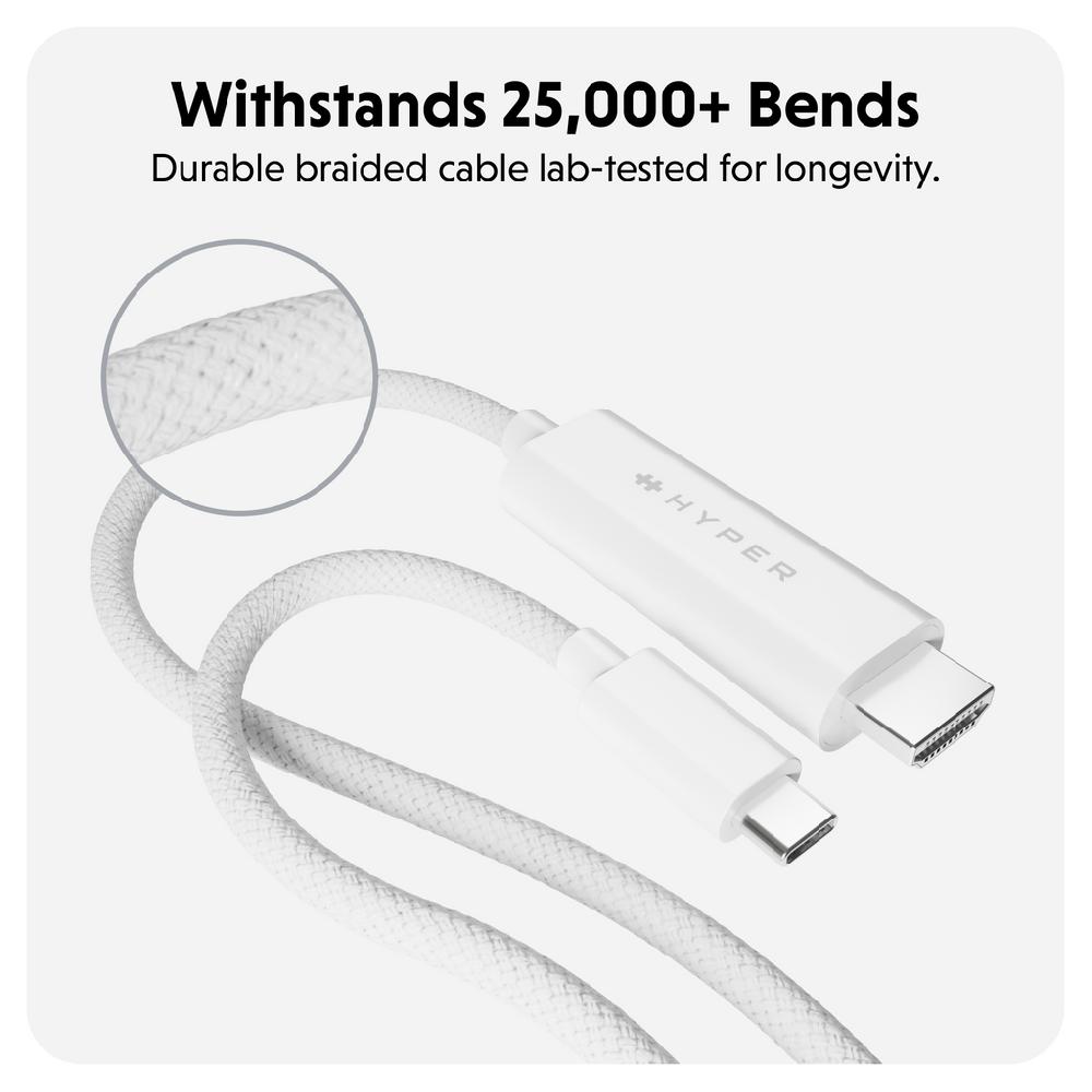 Targus HyperDrive USB-C To HDMI 4K60Hz Cable - White